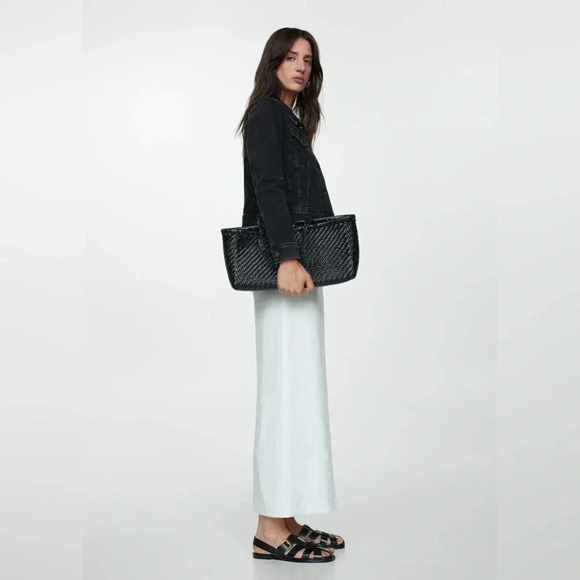 Mango Denim Jacket in Black NWT - Picture 2 of 14